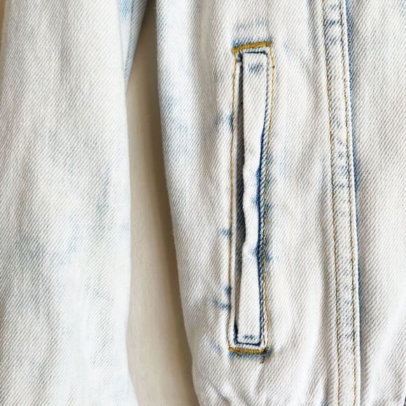 Faded White Acid Washed Denim Jacket - Picture 4 of 6